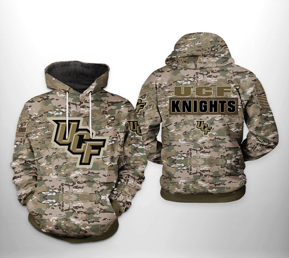 UCF Knights NCAA Camo Veteran 3D Printed Hoodie/Zipper Hoodie