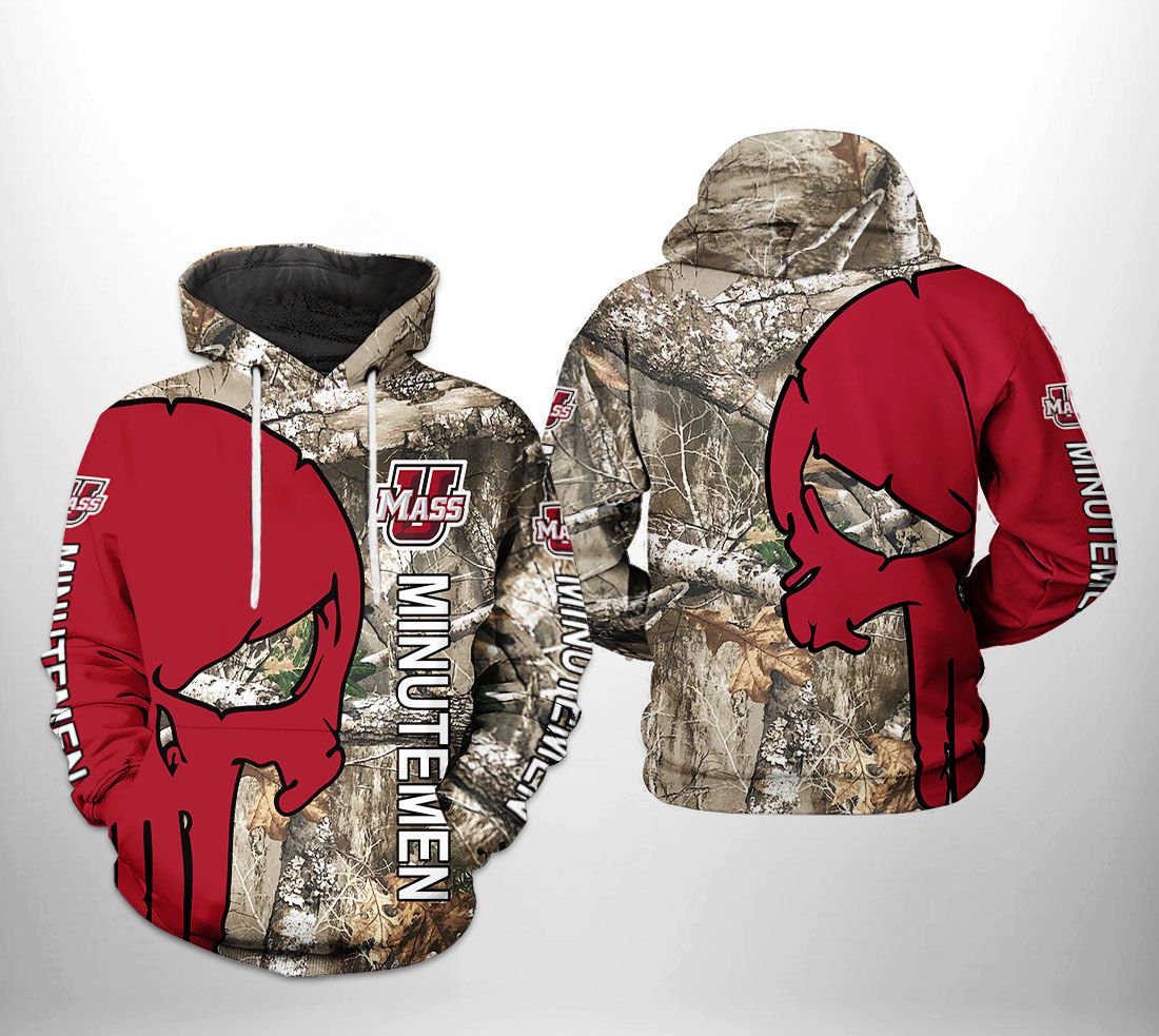 UMass Minutemen NCAA Camo Veteran Hunting 3D Printed Hoodie/Zipper Hoodie