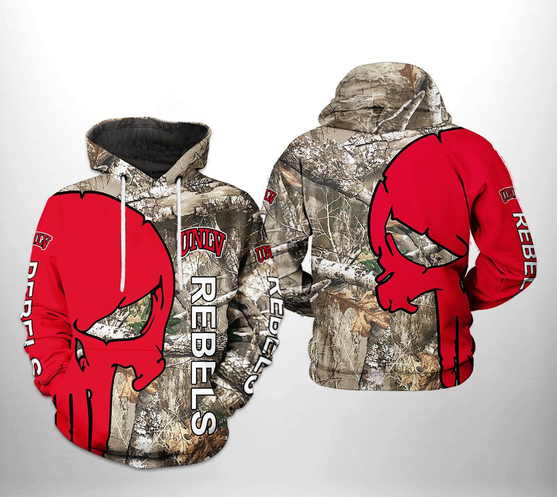 UNLV Rebels NCAA Camo Veteran Hunting 3D Printed Hoodie/Zipper Hoodie