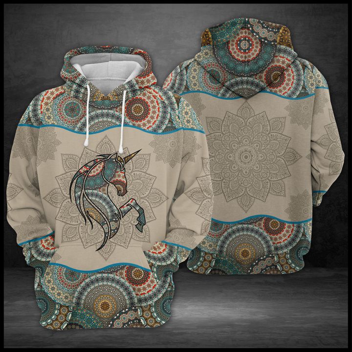 Unicorn Mandala 3D Printed Hoodie/Zipper Hoodie