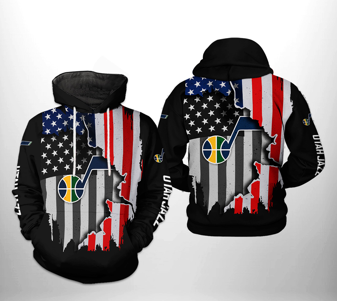 Utah Jazz NBA US Flag Team 3D Printed Hoodie/Zipper Hoodie