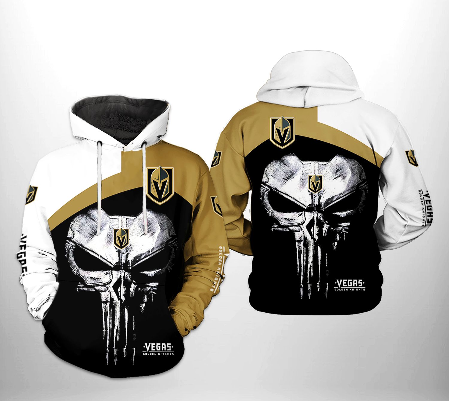 Vegas Golden Knights NHL Skull Punisher 3D Printed Hoodie/Zipper Hoodie