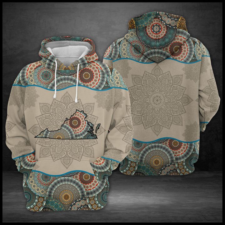 Virginia State Mandala 3D Printed Hoodie/Zipper Hoodie