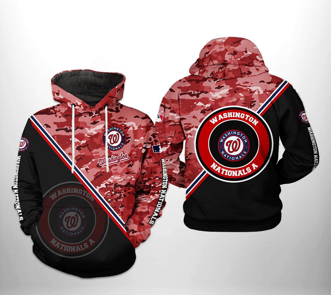 Washington Nationals MLB Camo Team 3D Printed Hoodie/Zipper Hoodie