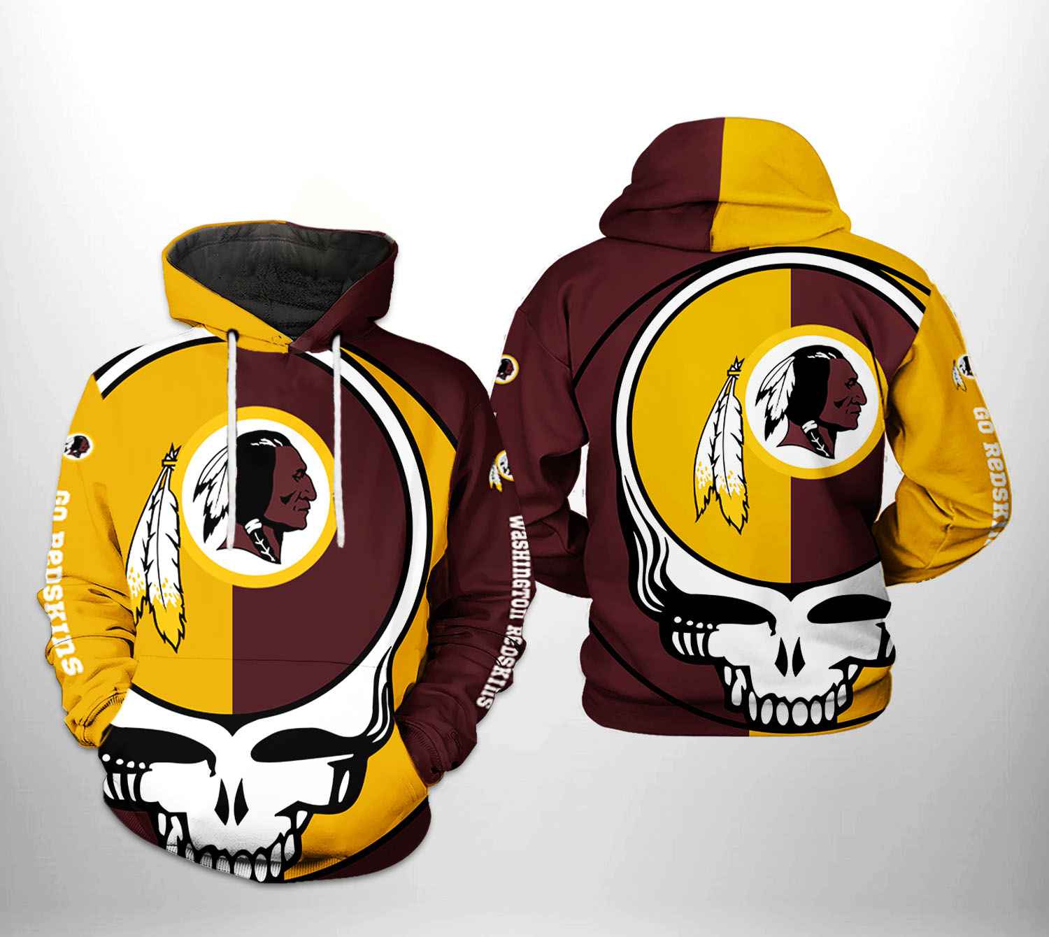 Washington Redskins NFL Grateful Dead 3D Printed Hoodie/Zipper Hoodie