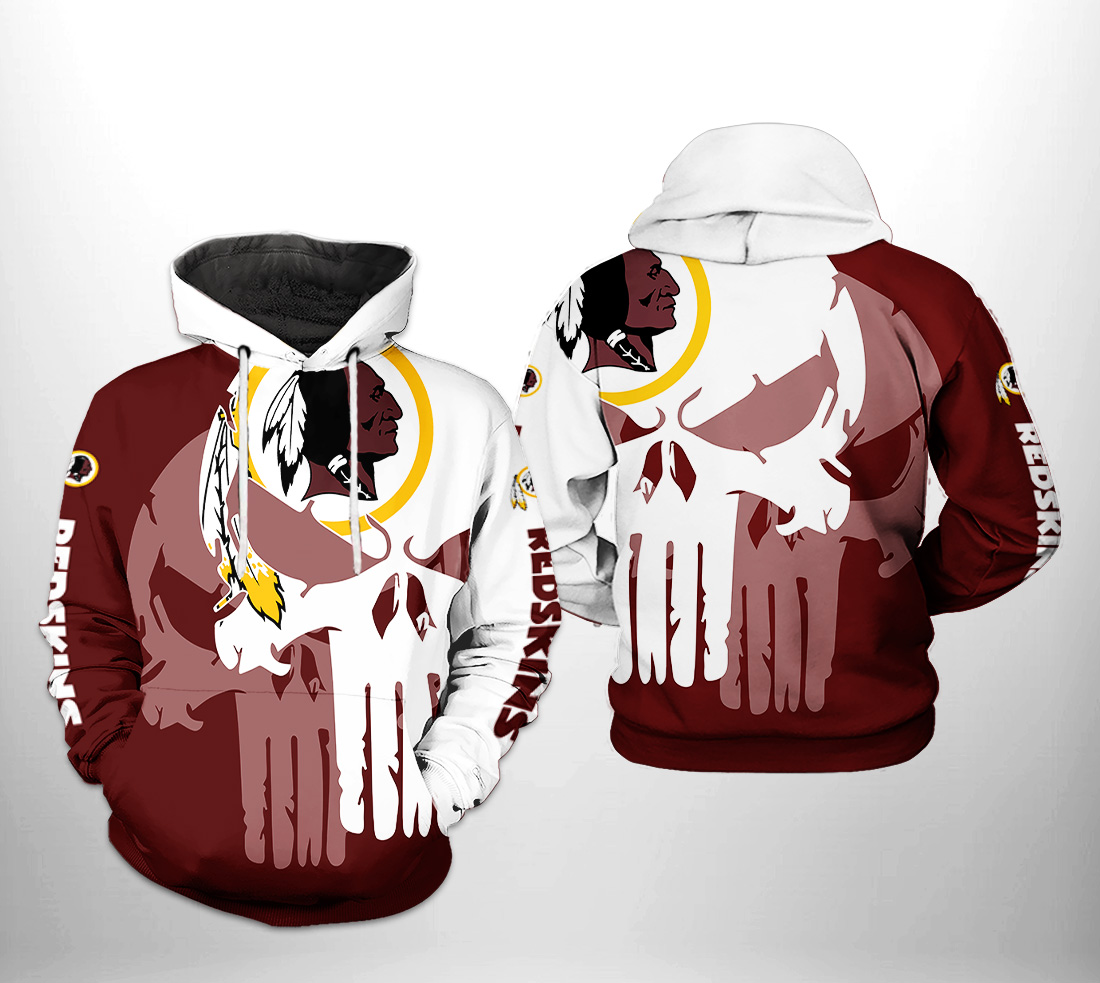 Washington Redskins NFL Team Skull 3D Printed Hoodie/Zipper Hoodie -  Travels in Translation