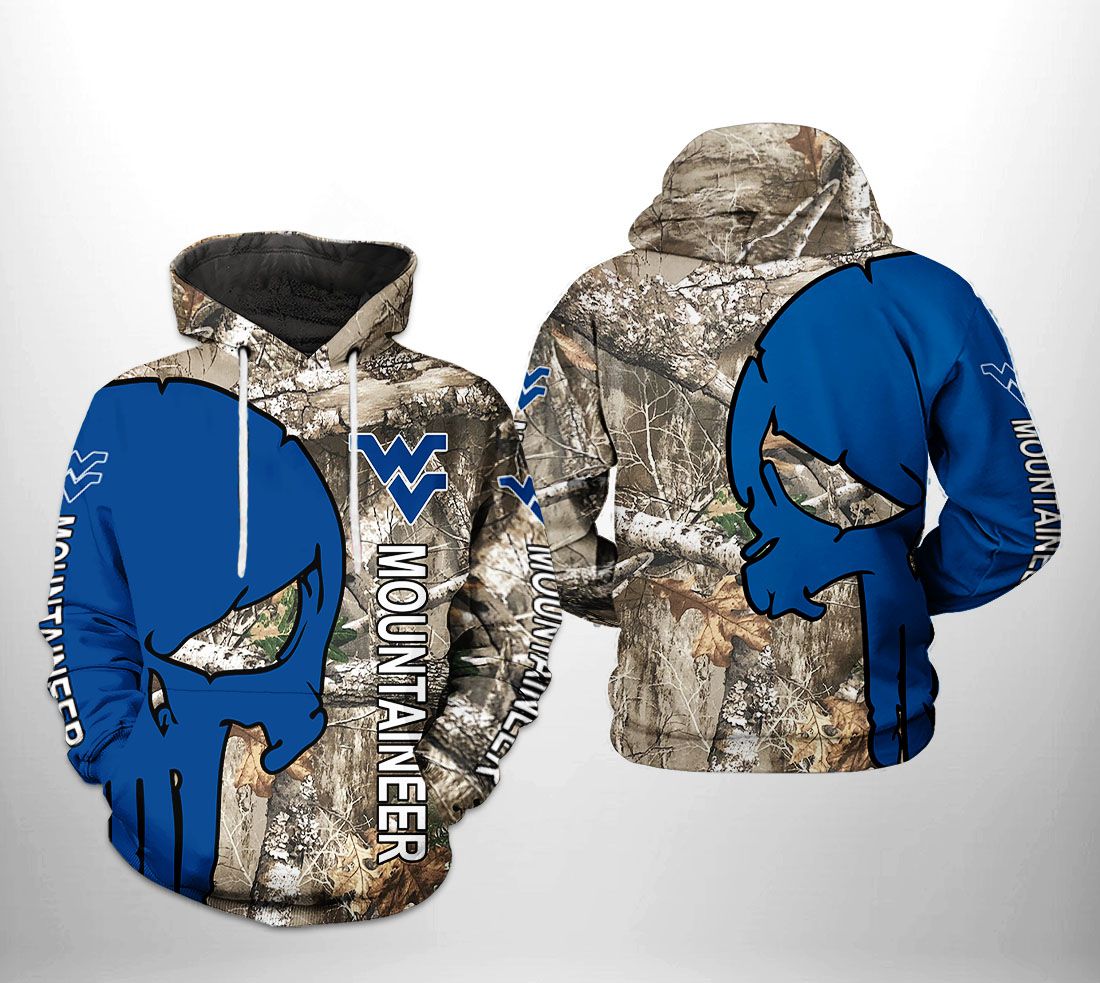 West Virginia Mountaineer NCAA Camo Veteran Hunting 3D Printed Hoodie/Zipper Hoodie