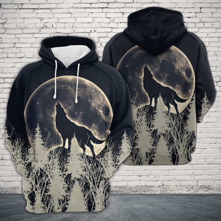 Wolf Big Moon 3D Printed Hoodie/Zipper Hoodie