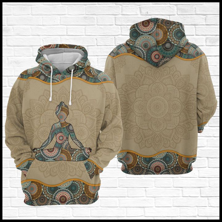 Yoga Mandala 3D Printed Hoodie/Zipper Hoodie