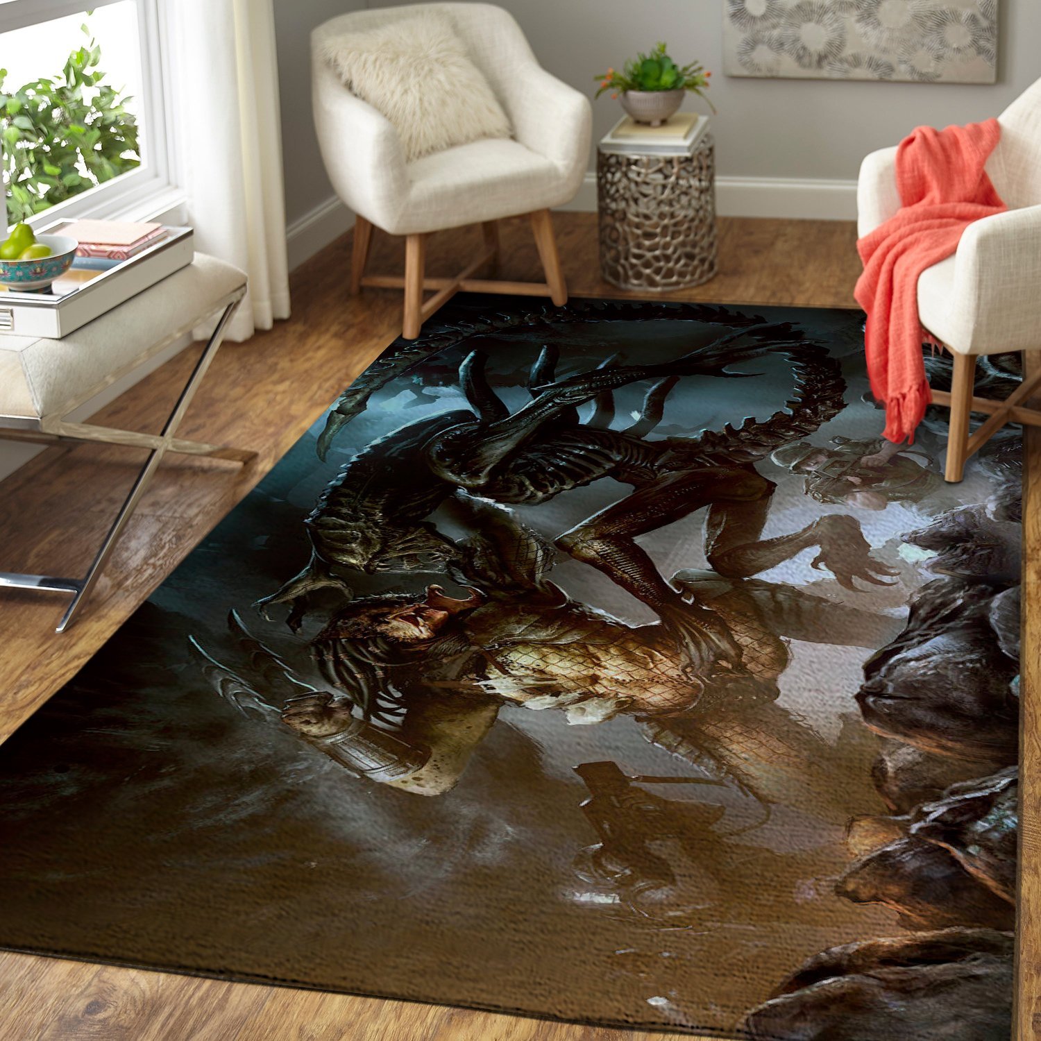 Alien And Predator Area Limited Edition Rug Carpet Movie Floor Decor 3