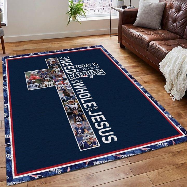 All I Need Today Is A Little Bit Of New England Patriots And A Whole Lot Of Jesus Limited Edition Rug Carpet