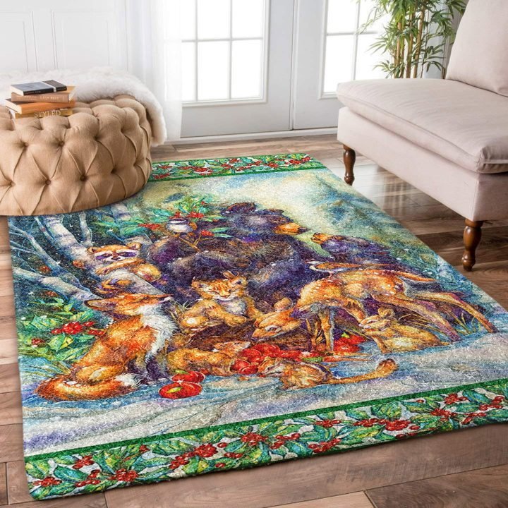 Animals Christmas In Jungle Living Room Rug Carpet