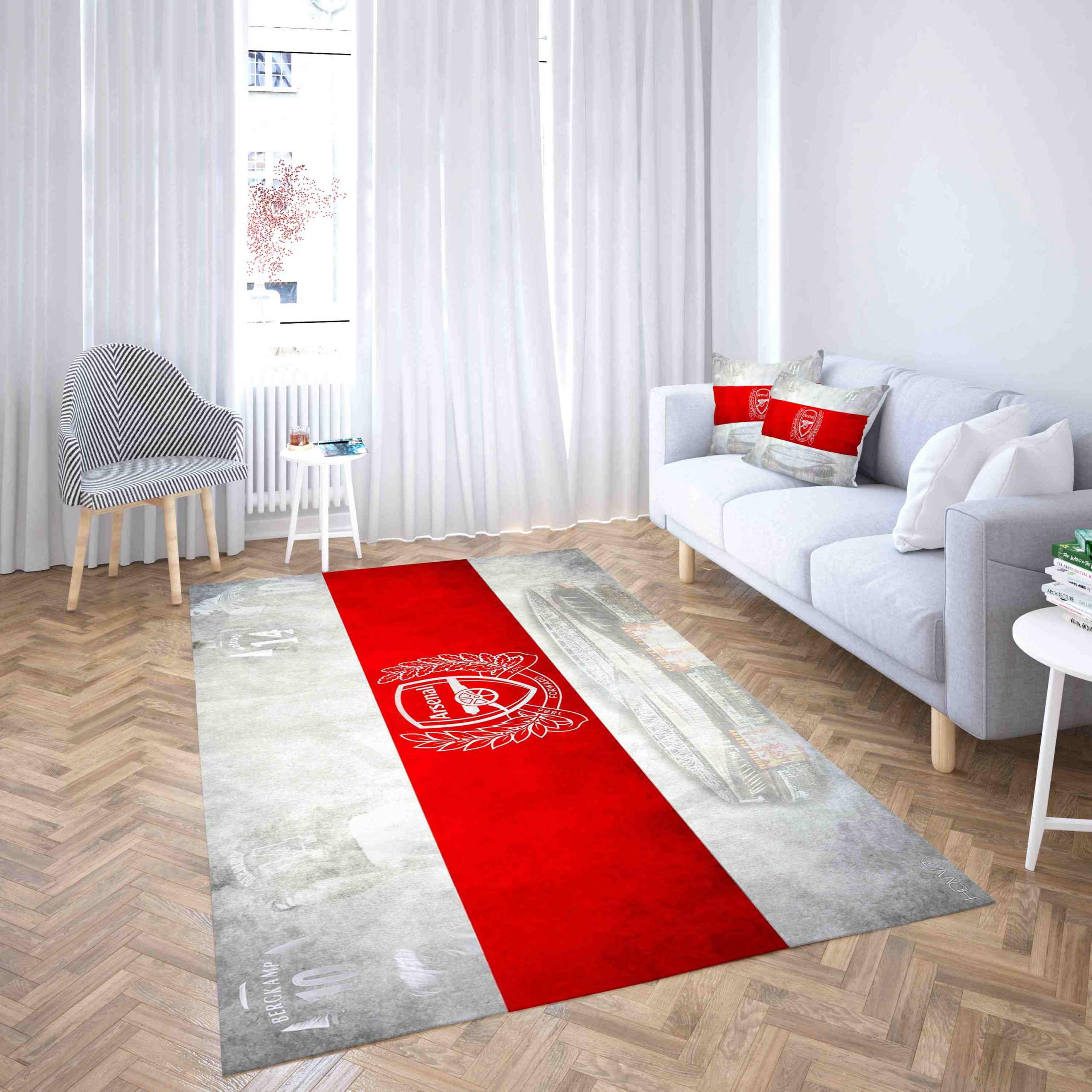 Arsenal Football Club Red And White Carpet Living Room Rugs