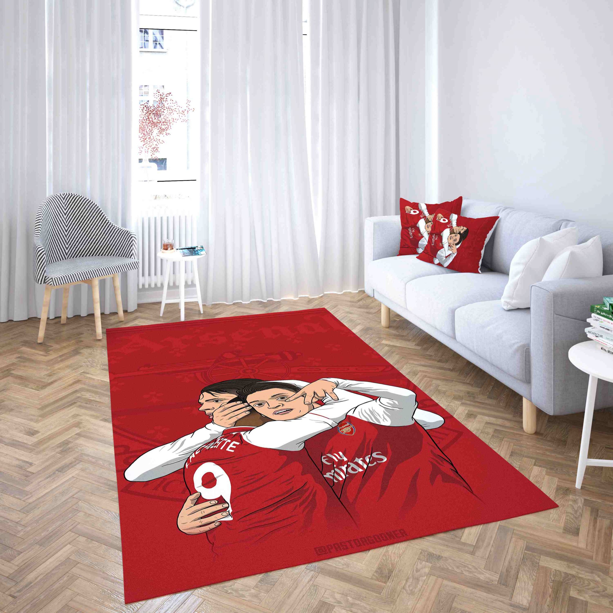 Arsenal Football Club Red Carpet Living Room Rugs