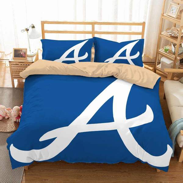 Atlanta Braves 2 Duvet Cover and Pillowcase Set Bedding Set