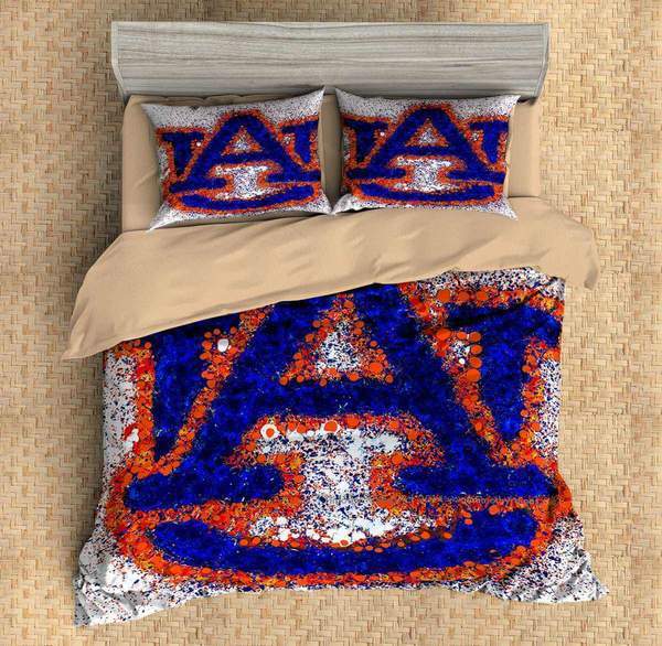 Auburn Tigers Duvet Cover and Pillowcase Set Bedding Set 628