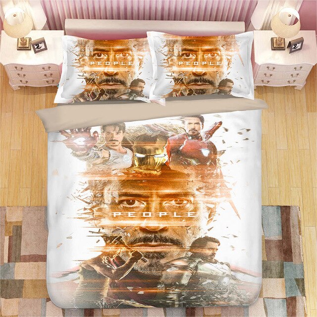 Avengers iron Man 226 Duvet Cover and Pillowcase Set Bedding Set