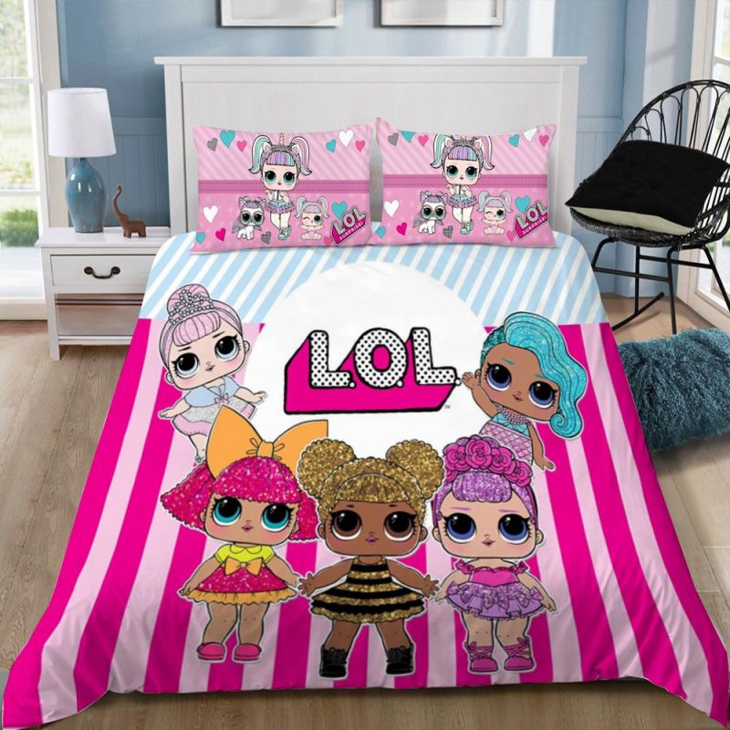 Baby Girls L O L Surprise Duvet Cover and Pillowcase Set Bedding Set 118