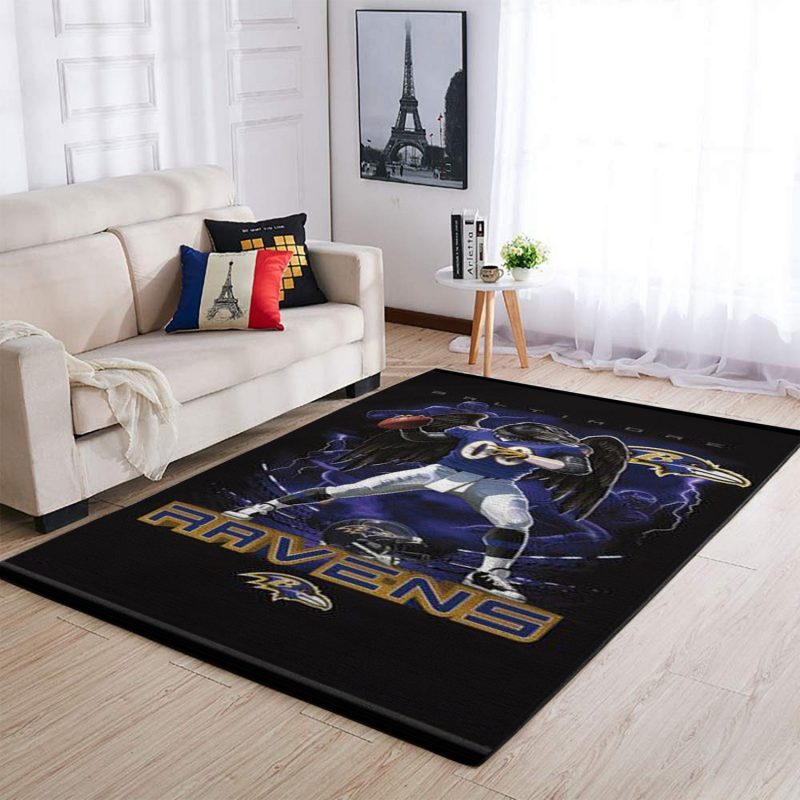 Baltimore Ravens Area Limited Edition Rug Carpet Nfl Football Floor Decor