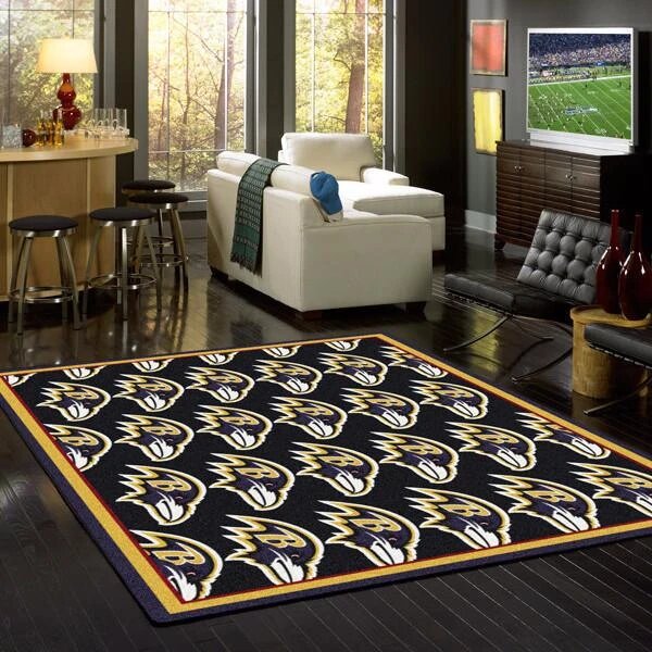 Baltimore Ravens Repeat Carpet Living Room Rugs