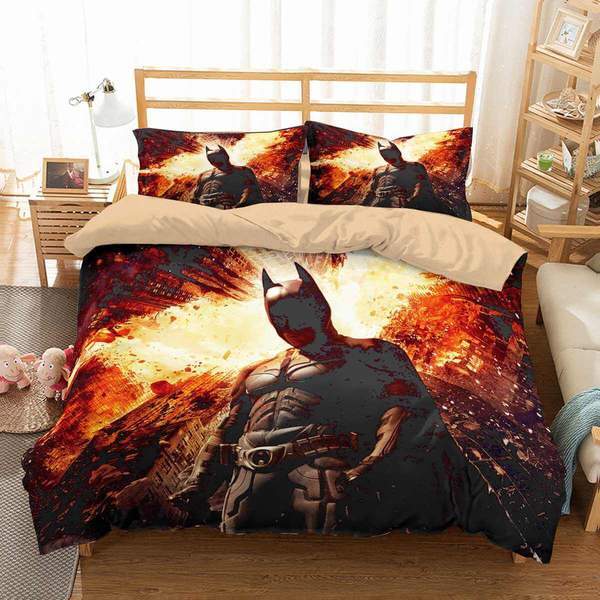 Bat Man 2 Duvet Cover and Pillowcase Set Bedding Set