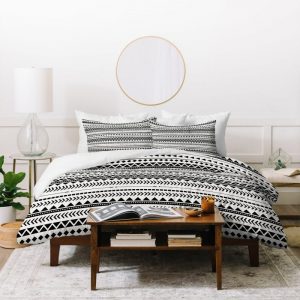 Black And White Aztec Pattern Duvet Cover and Pillowcase Set Bedding Set