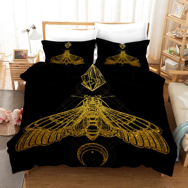 Black Gold 3 Duvet Cover and Pillowcase Set Bedding Set