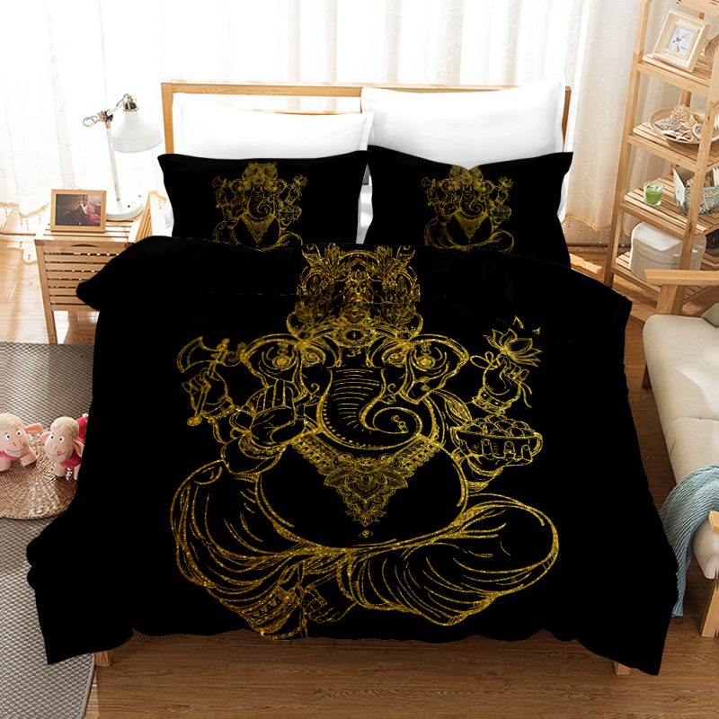 Black Gold 5 Duvet Cover and Pillowcase Set Bedding Set