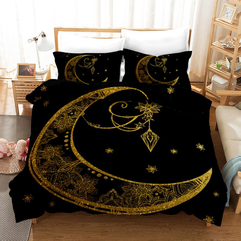 Black Gold 6 Duvet Cover and Pillowcase Set Bedding Set