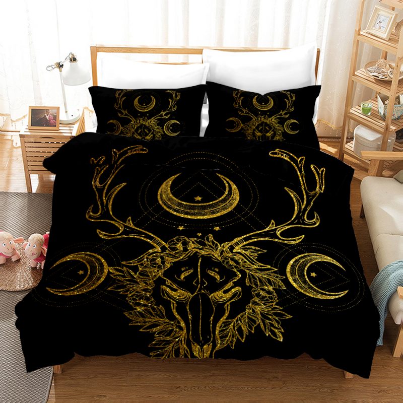 Black Gold 8 Duvet Cover and Pillowcase Set Bedding Set