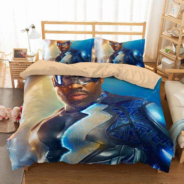 Black Lightning Duvet Cover and Pillowcase Set Bedding Set