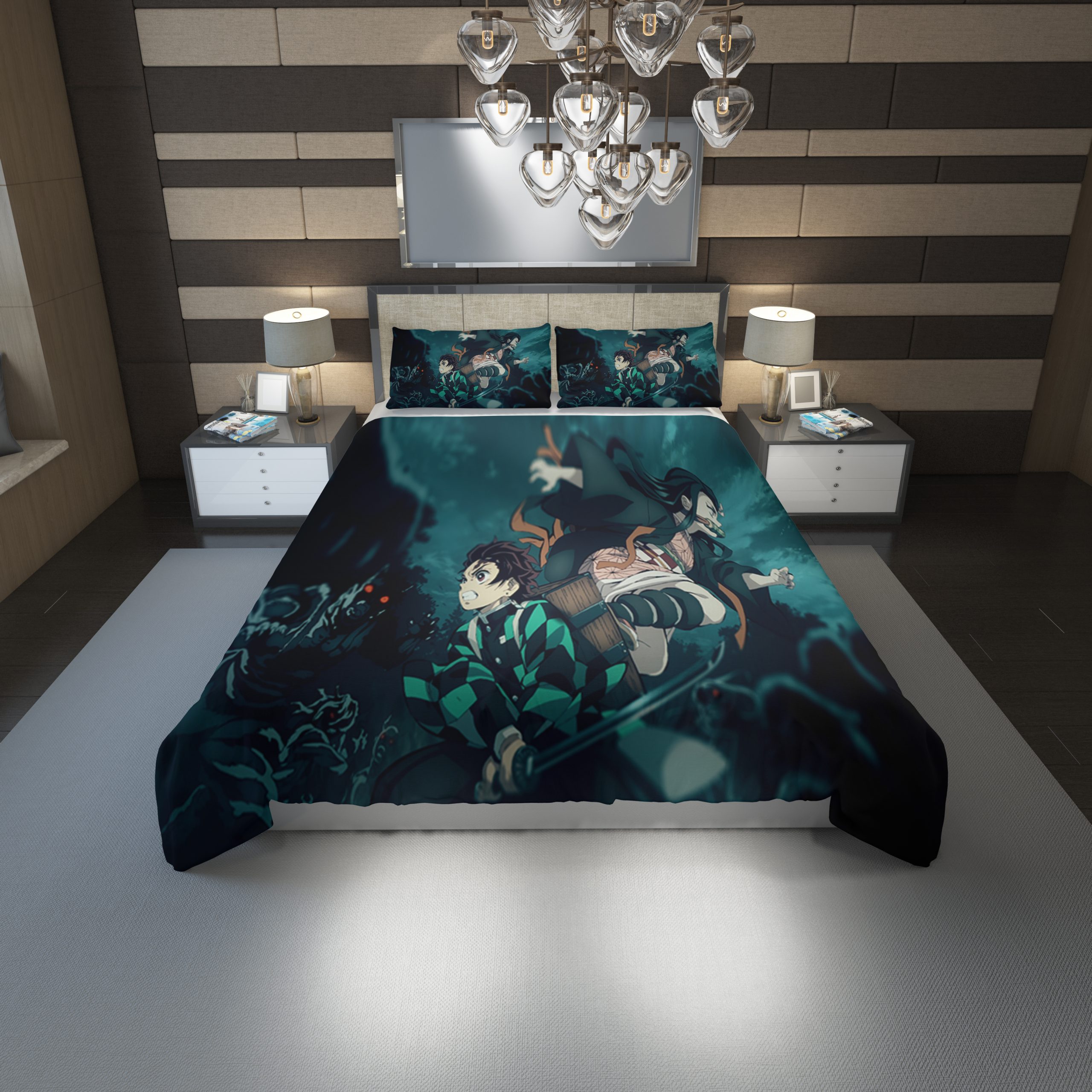 Blade Of Demon Destruction Duvet Cover and Pillowcase Set Bedding Set 1132