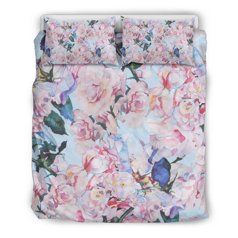 Blossom Floral Flower Pattern Print Duvet Cover and Pillowcase Set Bedding Set