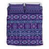 Blue And Pink Aztec Pattern Print Duvet Cover and Pillowcase Set Bedding Set