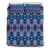 Blue And Red Aztec Pattern Print Duvet Cover and Pillowcase Set Bedding Set