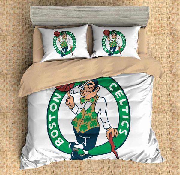 Boston Celtics Duvet Cover and Pillowcase Set Bedding Set