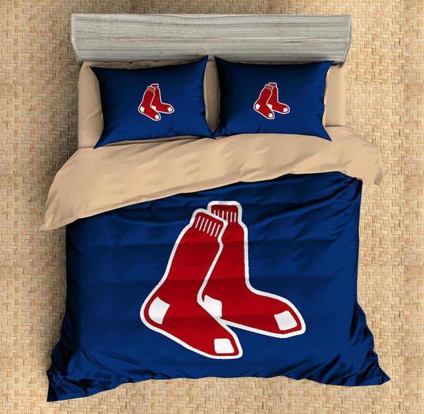 Boston Red Sox Duvet Cover and Pillowcase Set Bedding Set 630