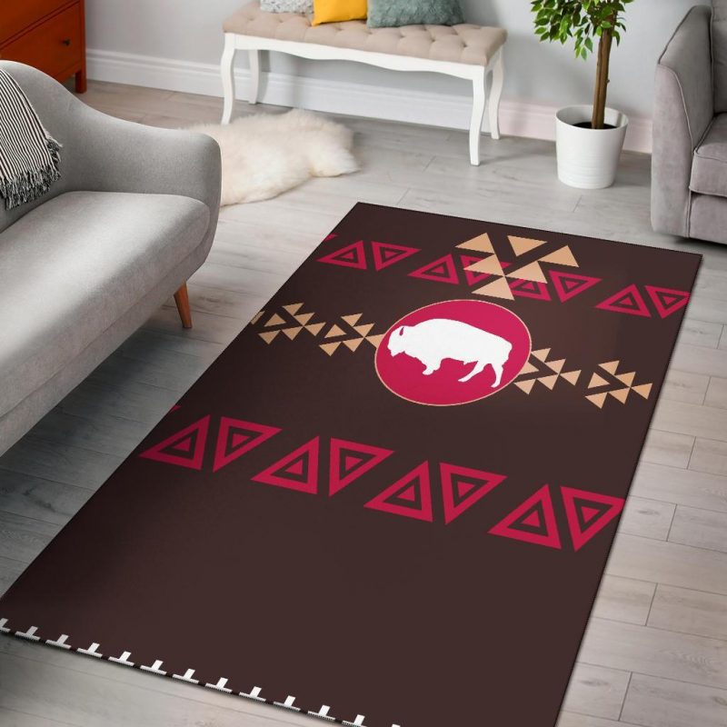 Brown Bison Native American Area Limited Edition Rug Carpet