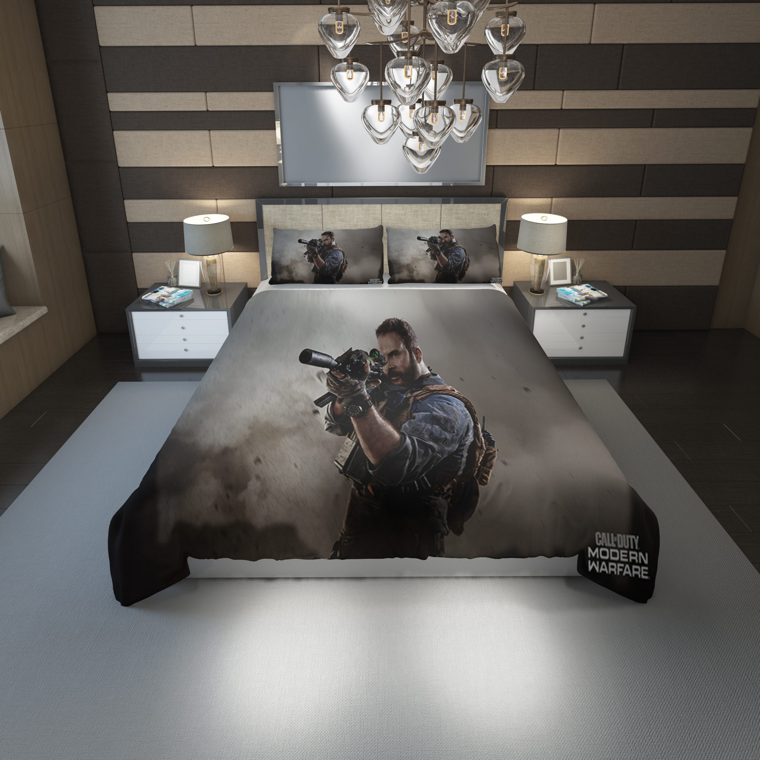 Call Of Duty Modern Warfare 2019 19 Duvet Cover and Pillowcase Set Bedding Set