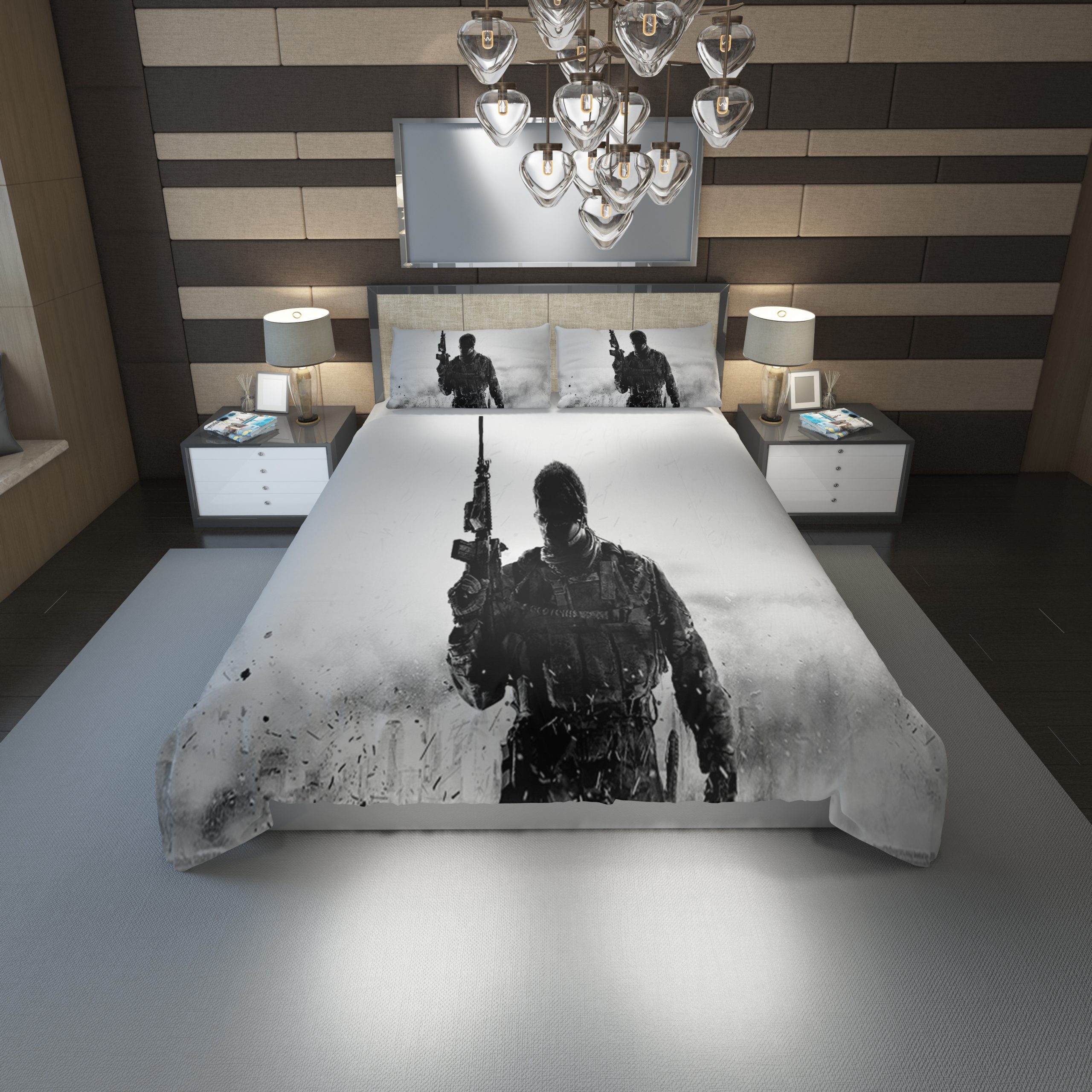 Call Of Duty Modern Warfare 2019 24 Duvet Cover and Pillowcase Set Bedding Set