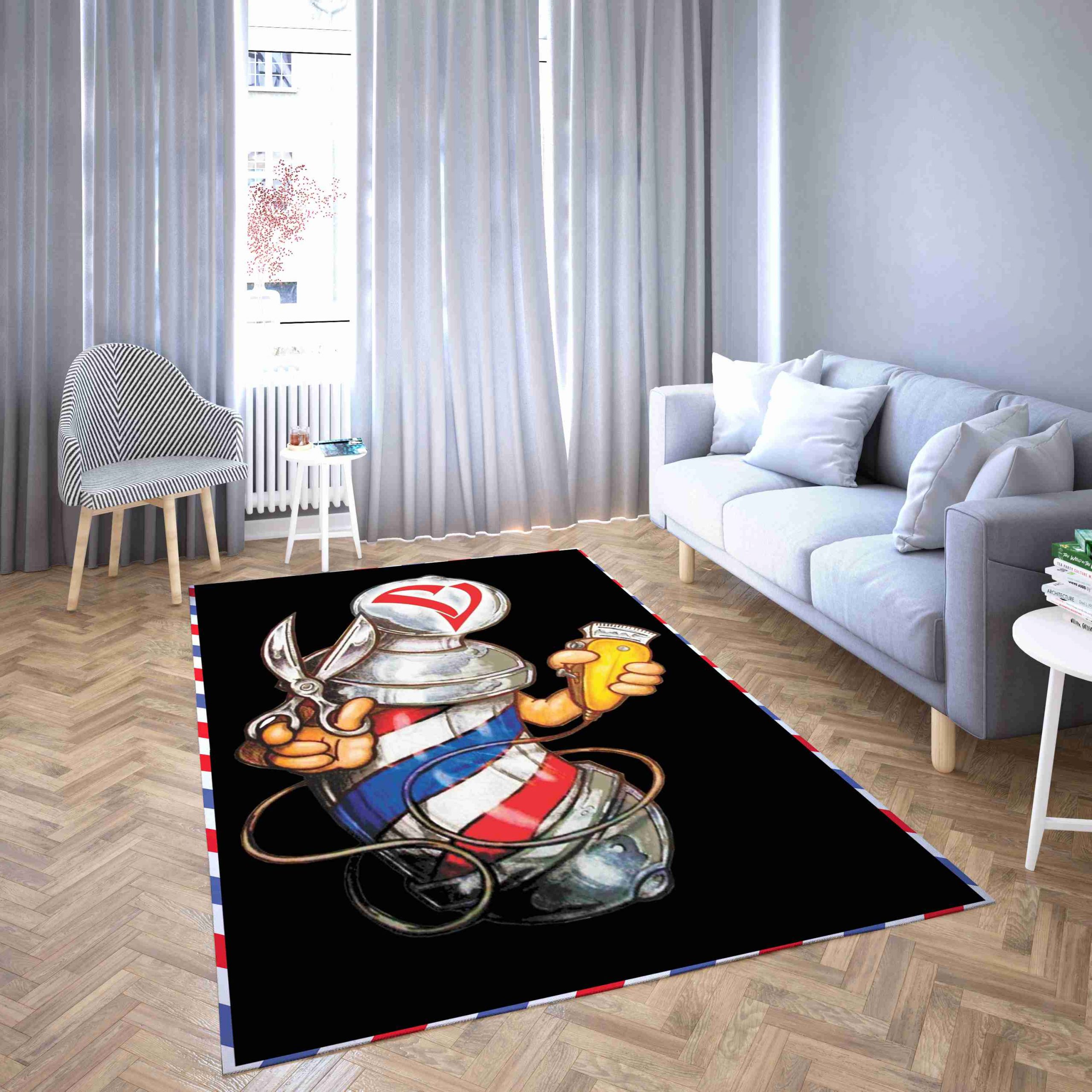 Camiseta Barbeiro Living Room Rug Carpet