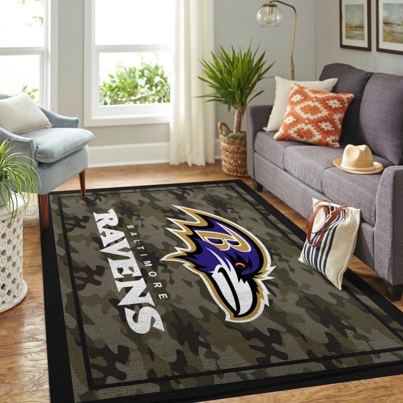 Camo Camouflage Baltimore Ravens Nfl Limited Edition Rug Carpet Room Carpet Sport Custom Area Floor Home Decor 2