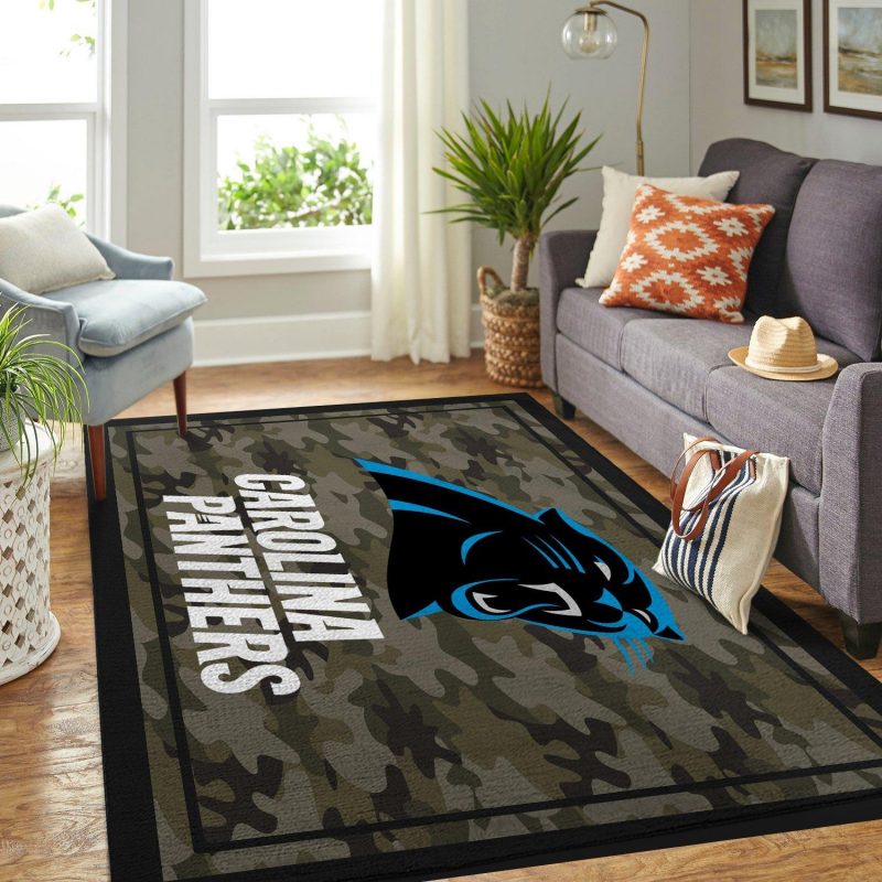 Camo Camouflage Carolina Panthers Nfl Limited Edition Rug Carpet Room Carpet Sport Custom Area Floor Home Decor 3