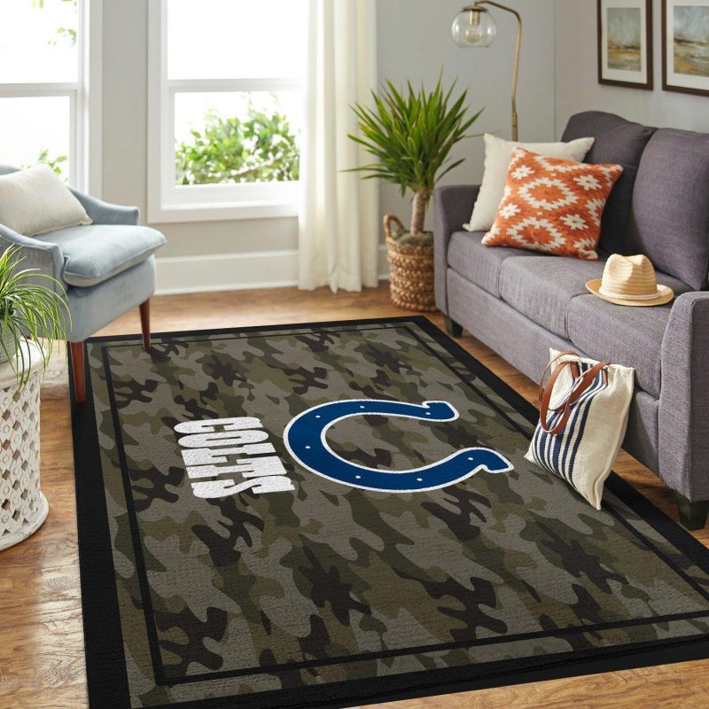 Camo Camouflage Indianapolis Colts Nfl Limited Edition Rug Carpet Room Carpet Sport Custom Area Floor Home Decor 2