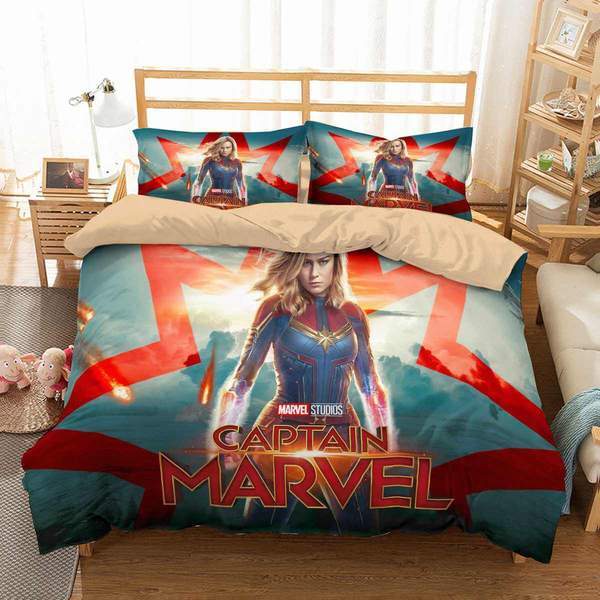 Captain Marvel 4 Duvet Cover and Pillowcase Set Bedding Set