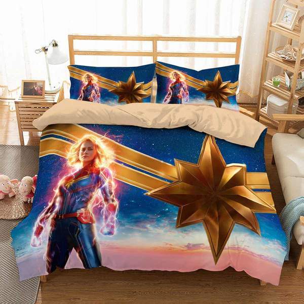 Captain Marvel 7 Duvet Cover and Pillowcase Set Bedding Set