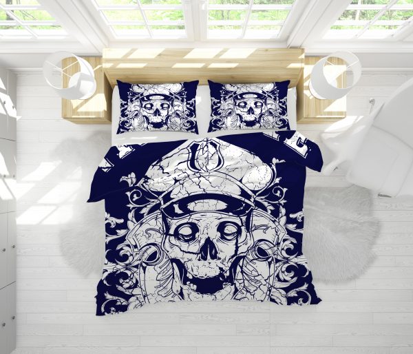 Captain Skull Duvet Cover and Pillowcase Set Bedding Set