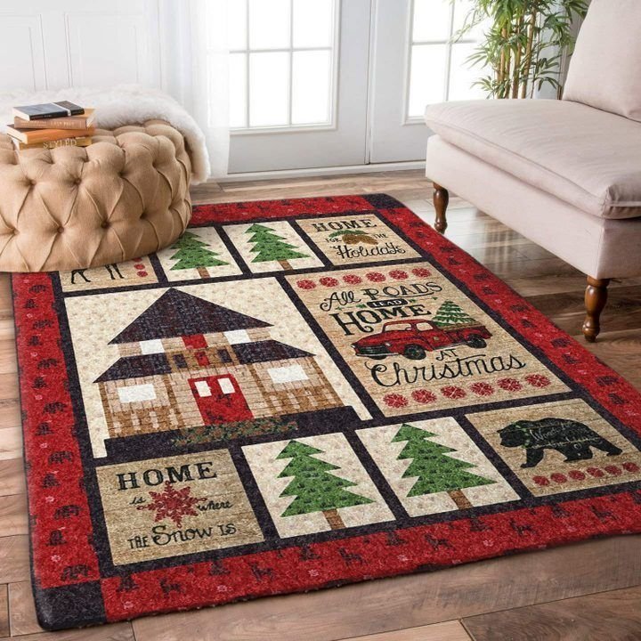 Car Bear Christmas Living Room Rug Carpet