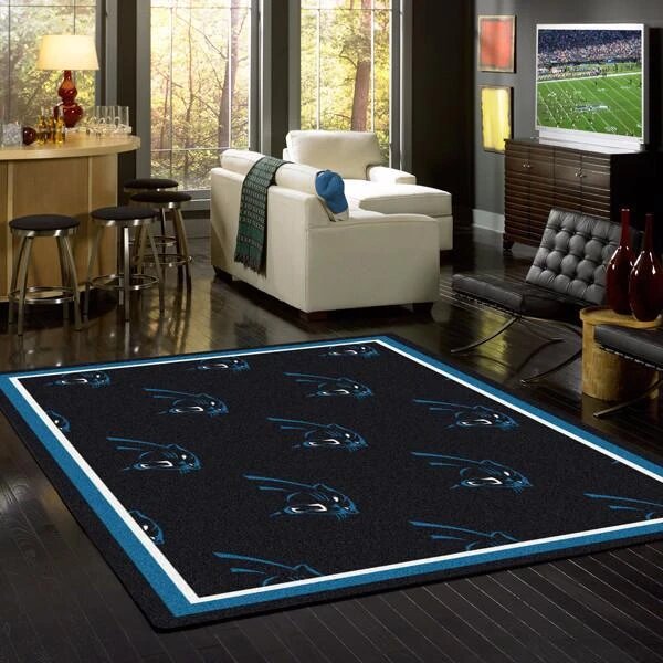 Carolina Panthers Repeat Carpet Living Room Rugs