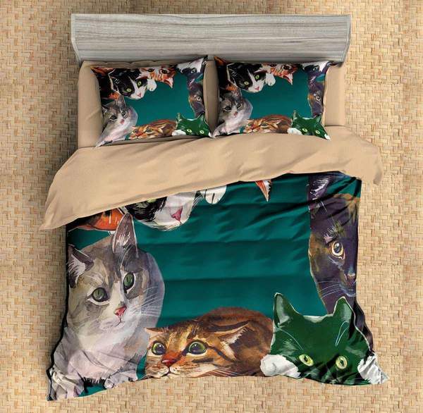 Cats Duvet Cover and Pillowcase Set Bedding Set